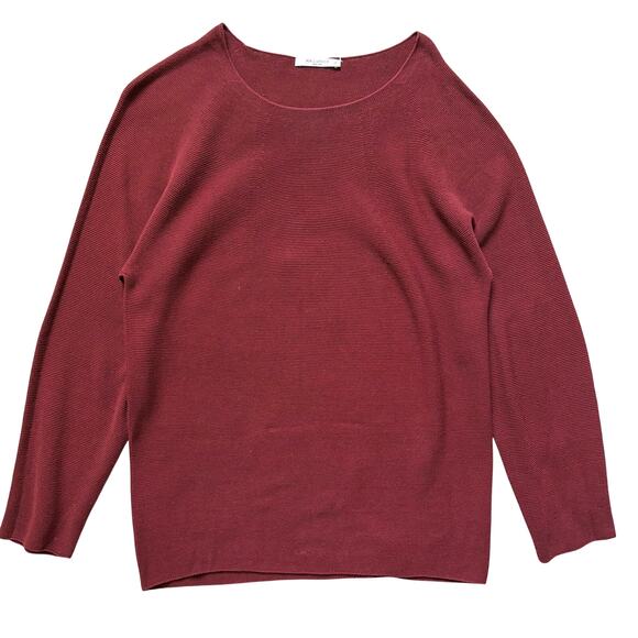 MM Lafleur Tops - MM. Lafleur Linen Knit Top Sweater Size XS Burgundy Red Light Weight